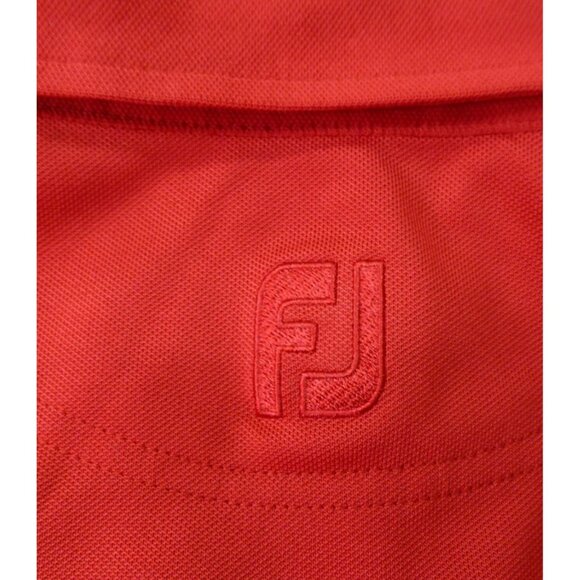 FootJoy Red PGA Professional Polo Shirt Short Sleeve 96% Polyester 4% Spandex Me - Picture 7 of 9